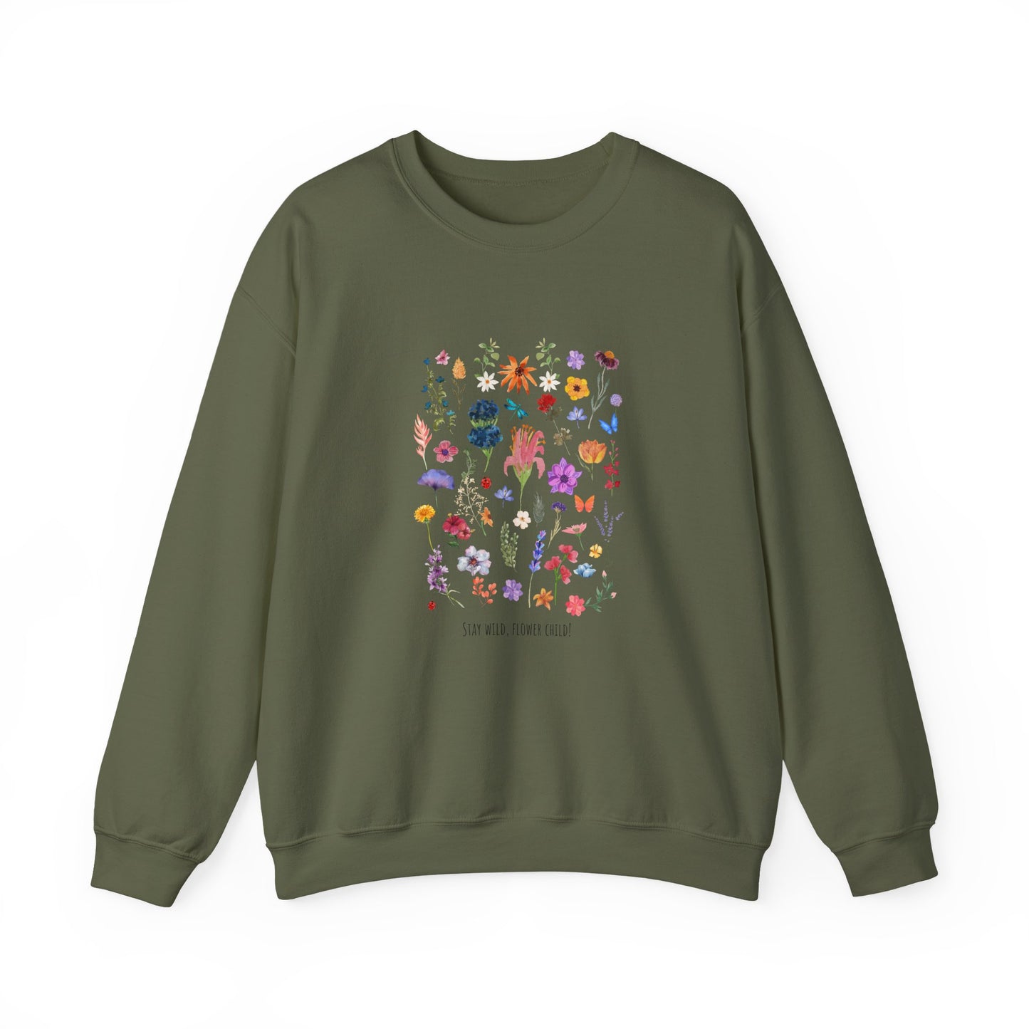 Stay Wild, Flower Child Women's Heavy Blend™ Crewneck Sweatshirt