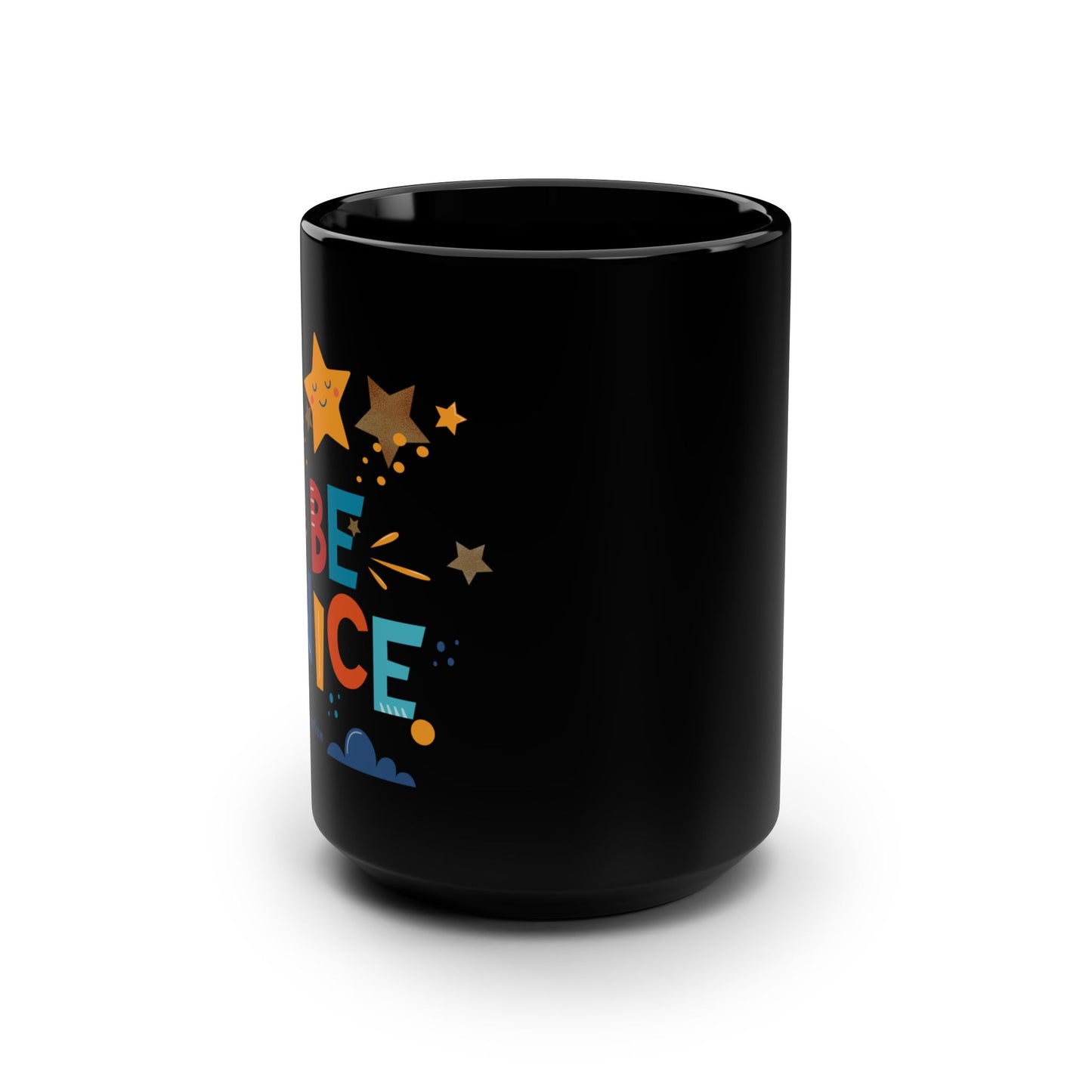 Be Nice Black Mug, 15oz