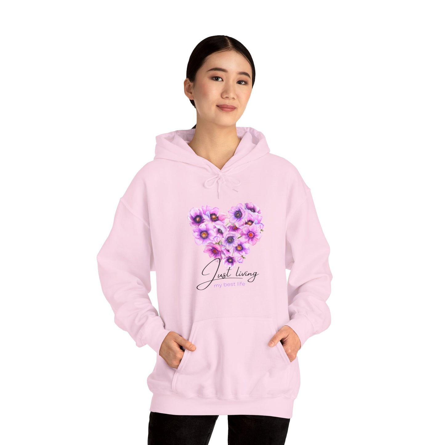 Just Living My Best Life Heavy Women's Blend™ Hooded Sweatshirt