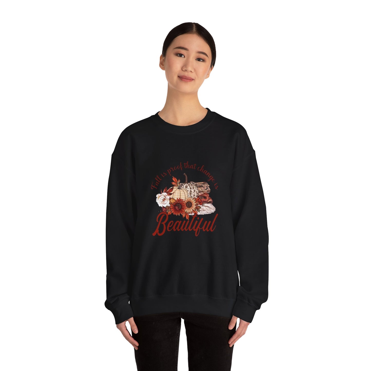 Fall Is Proof That Change Is Beautiful Women's Heavy Blend™ Crewneck Sweatshirt
