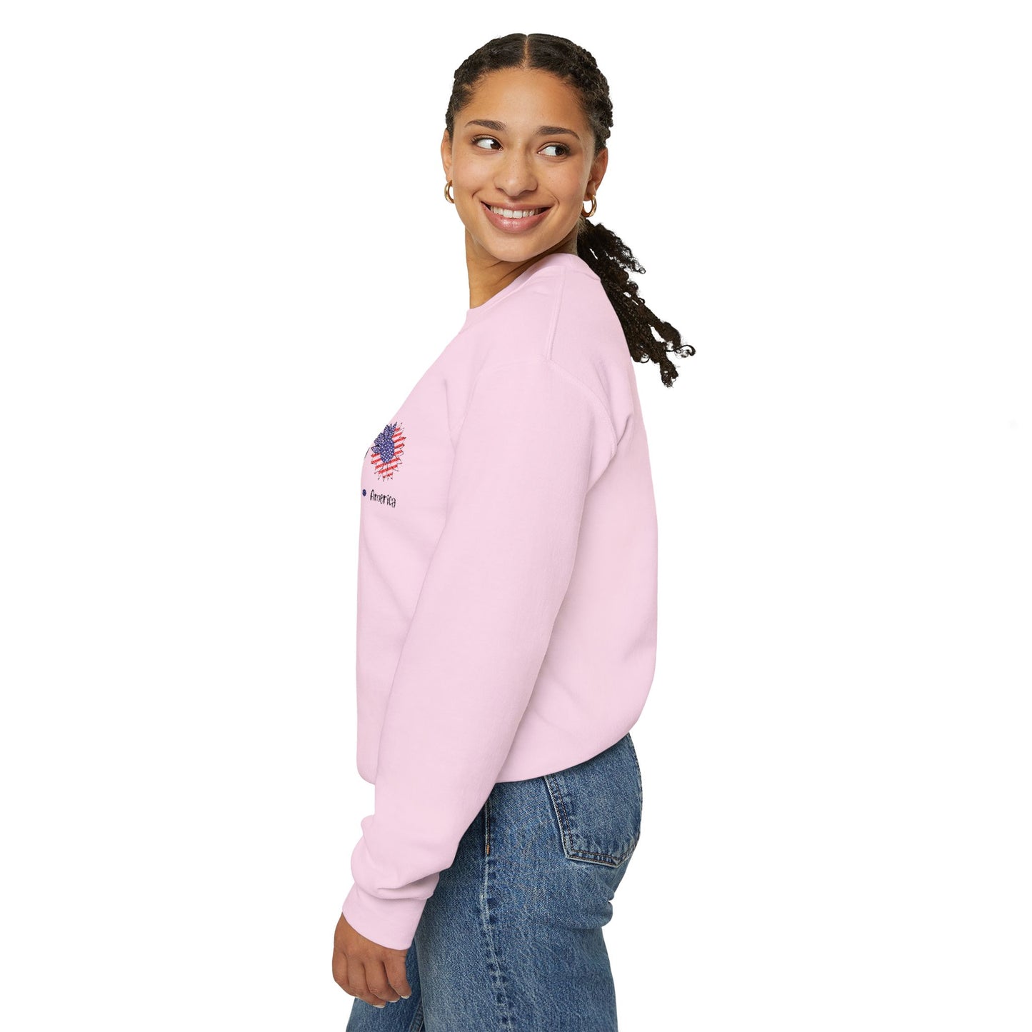 Peace Love America Unisex Heavy Blend™ Crewneck Sweatshirt (Embroidery Decoration)