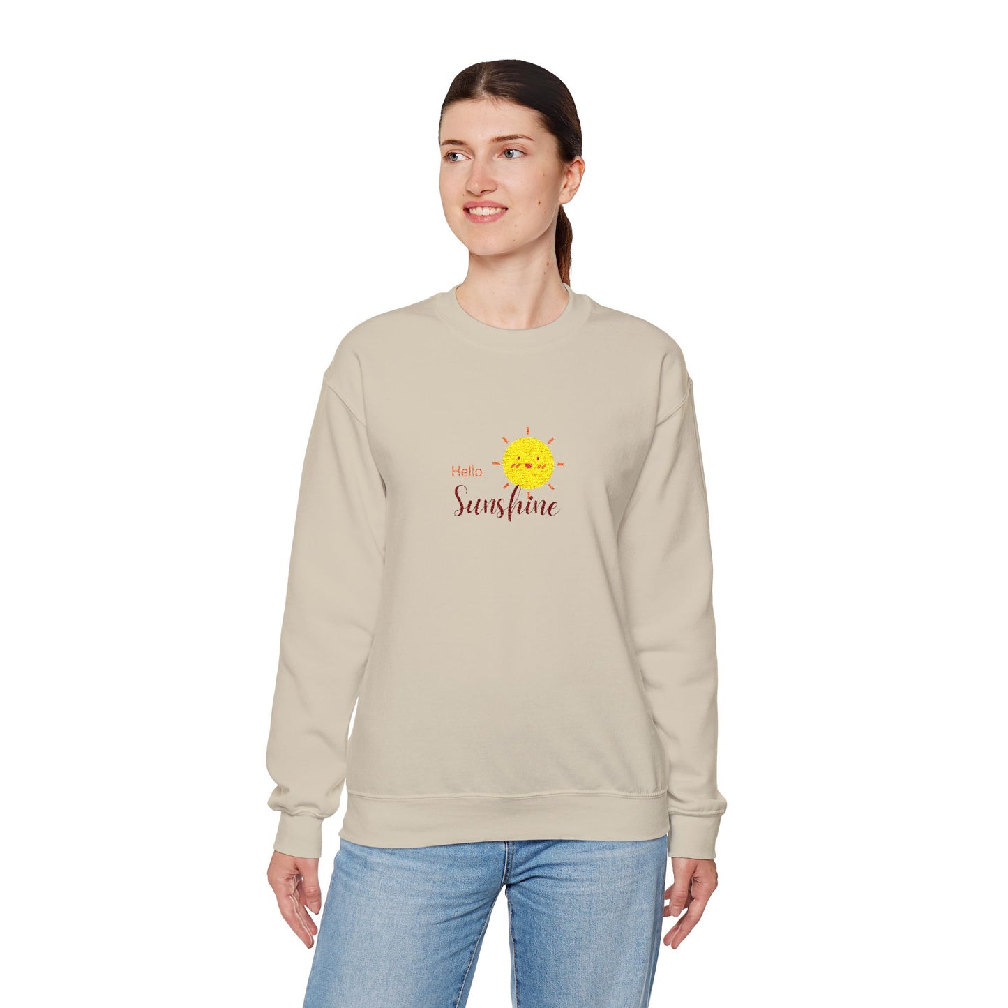 Hello Sunshine Unisex Heavy Blend™ Crewneck Sweatshirt (Embroidery Decoration)