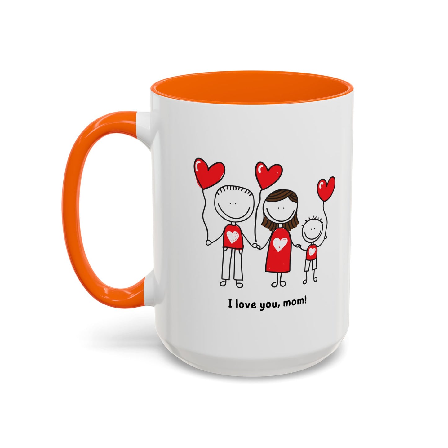 I Love You Mom Accent Coffee Mug (11, 15oz)