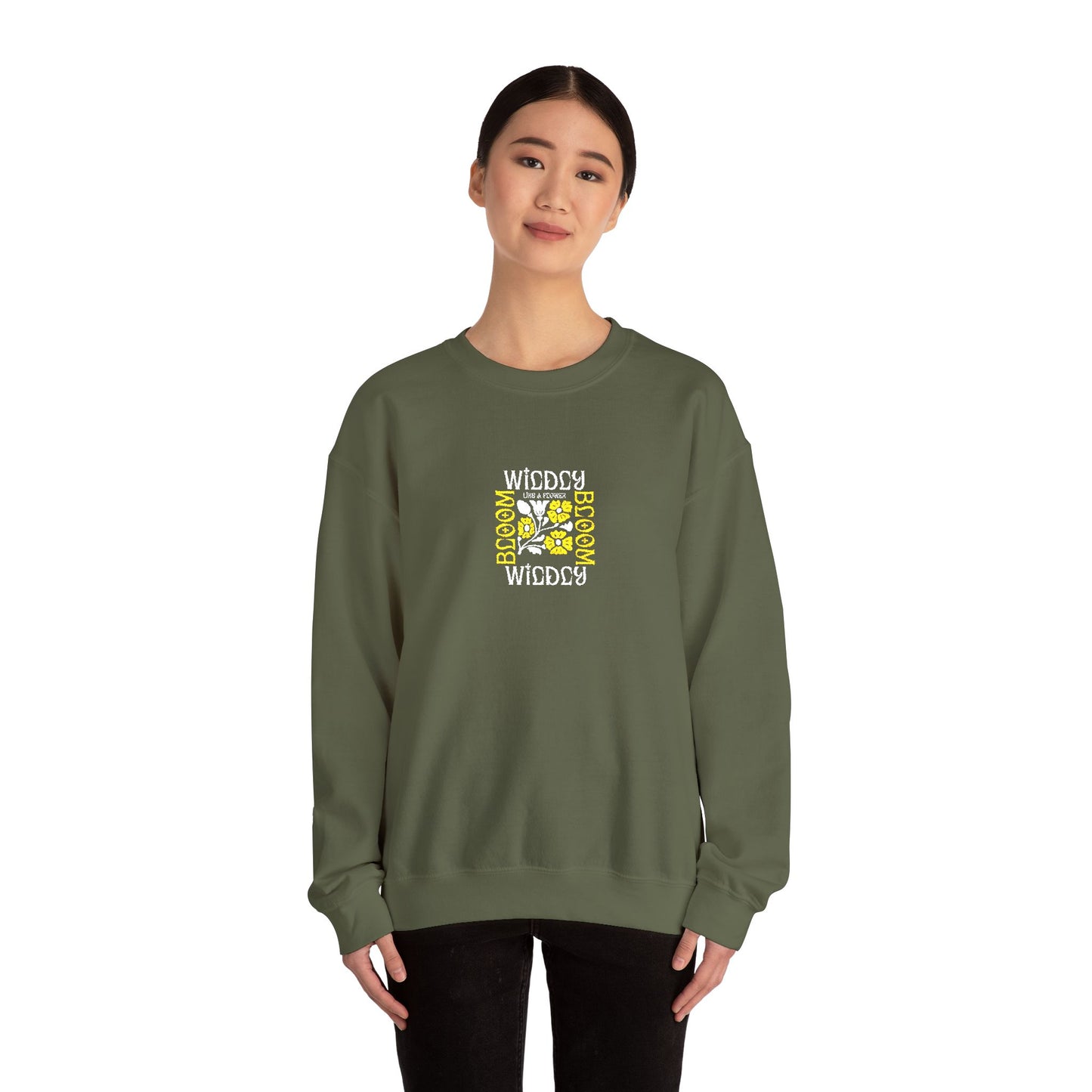 Bloom Wildly Unisex Heavy Blend™ Crewneck Sweatshirt (Embroidery Decoration)