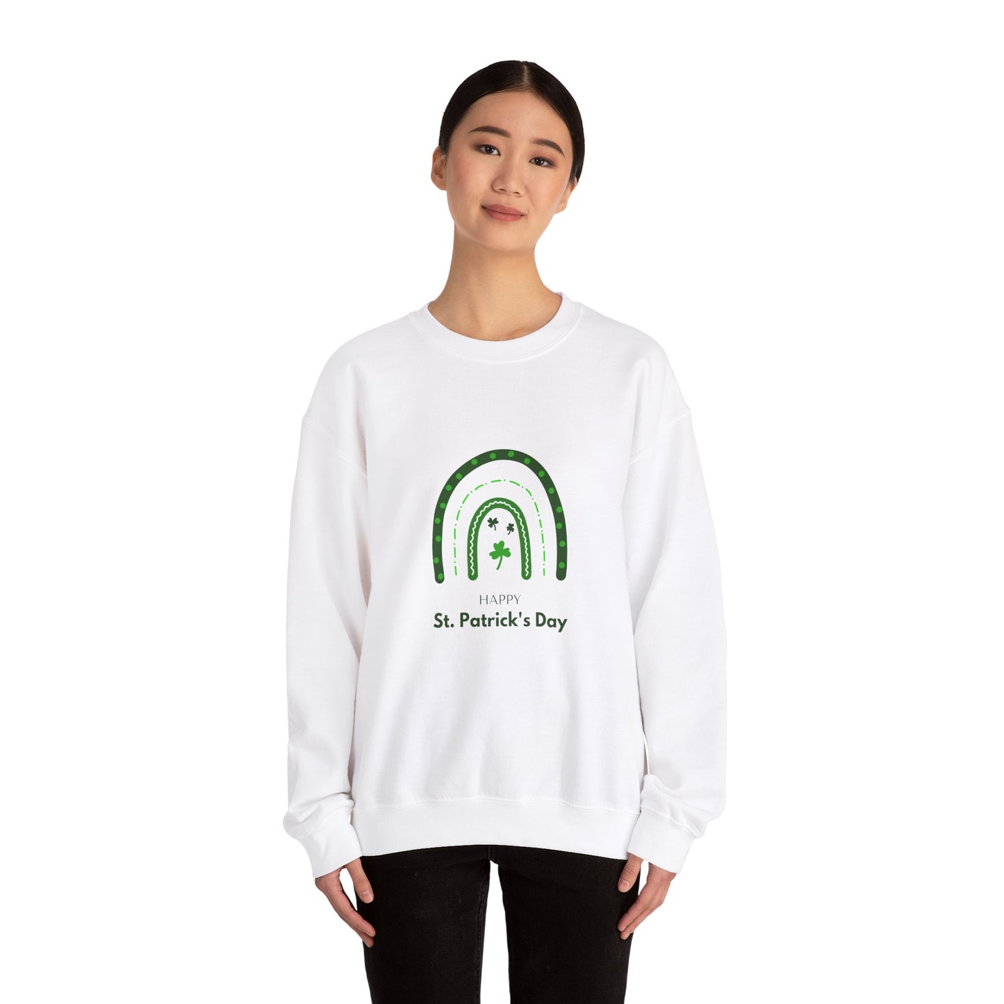 Rainbow Happy St. Patrick's Day Unisex Heavy Blend™ Crewneck Sweatshirt