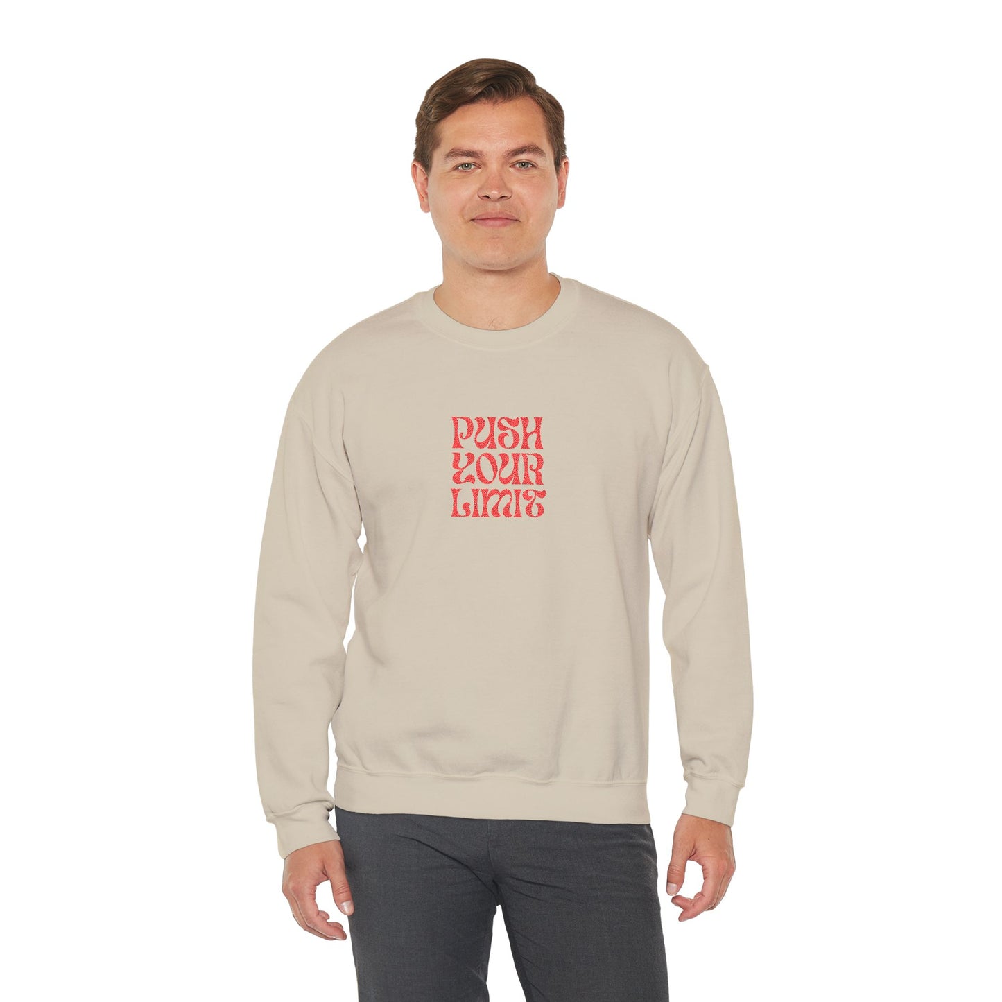 Push Your Limits Unisex Heavy Blend™ Crewneck Sweatshirt (Embroidery Decoration)