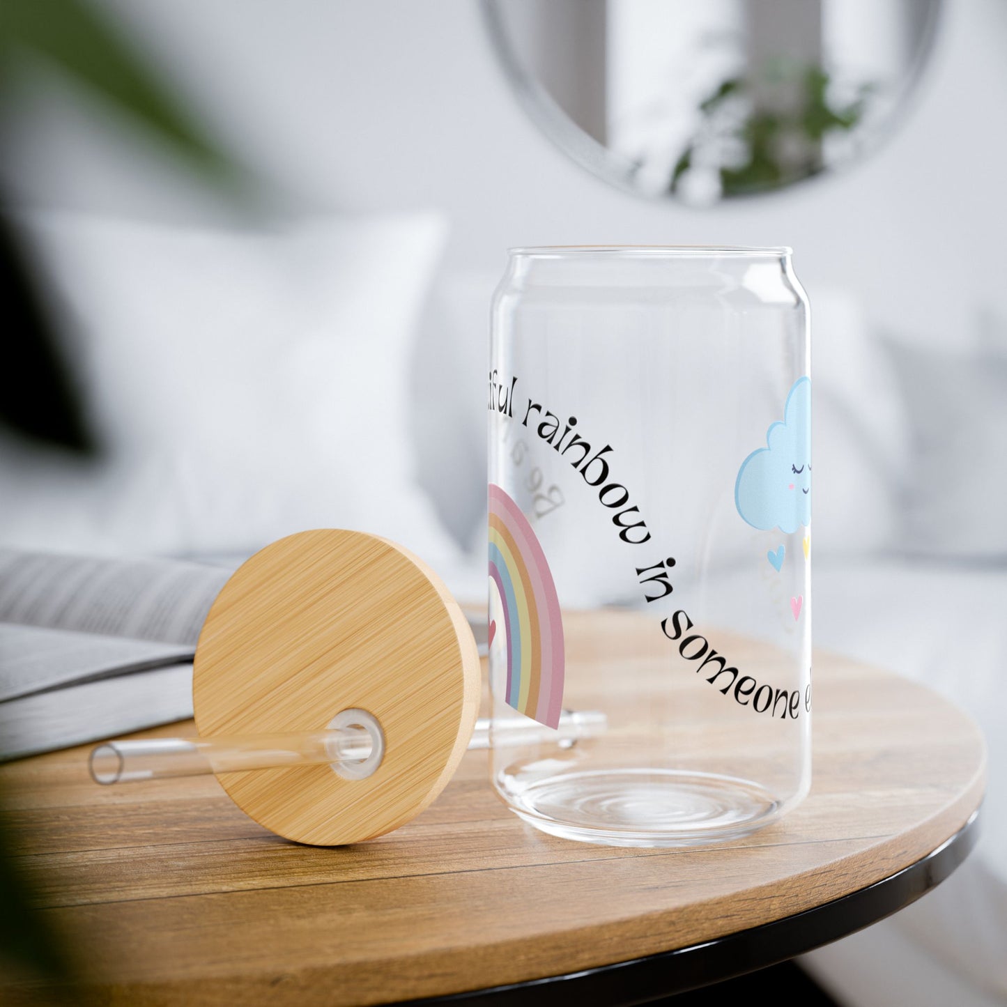 Rainbow Sipper Glass, 16oz