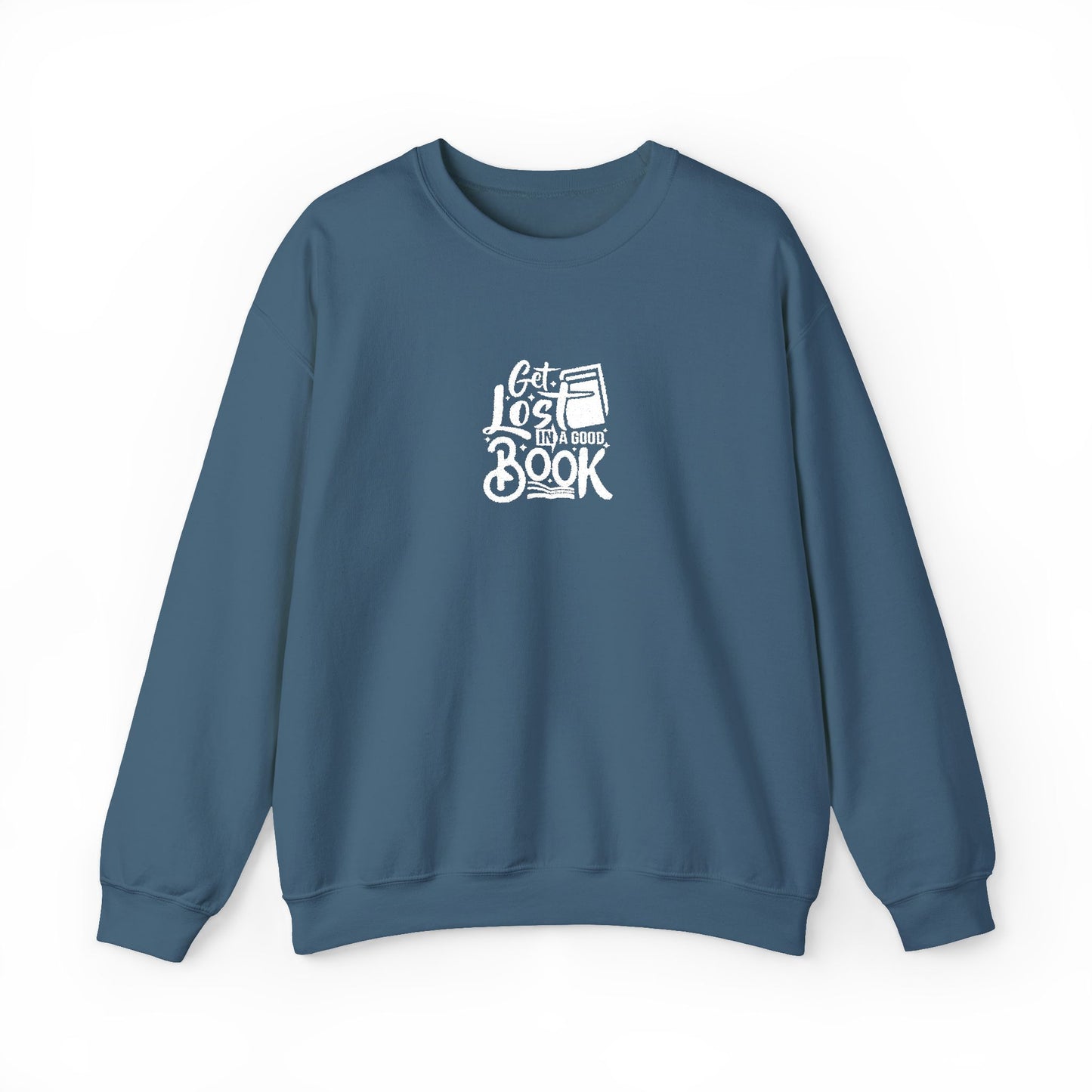 Get Lost In A Book Unisex Heavy Blend™ Crewneck Sweatshirt (Embroidery Decoration)