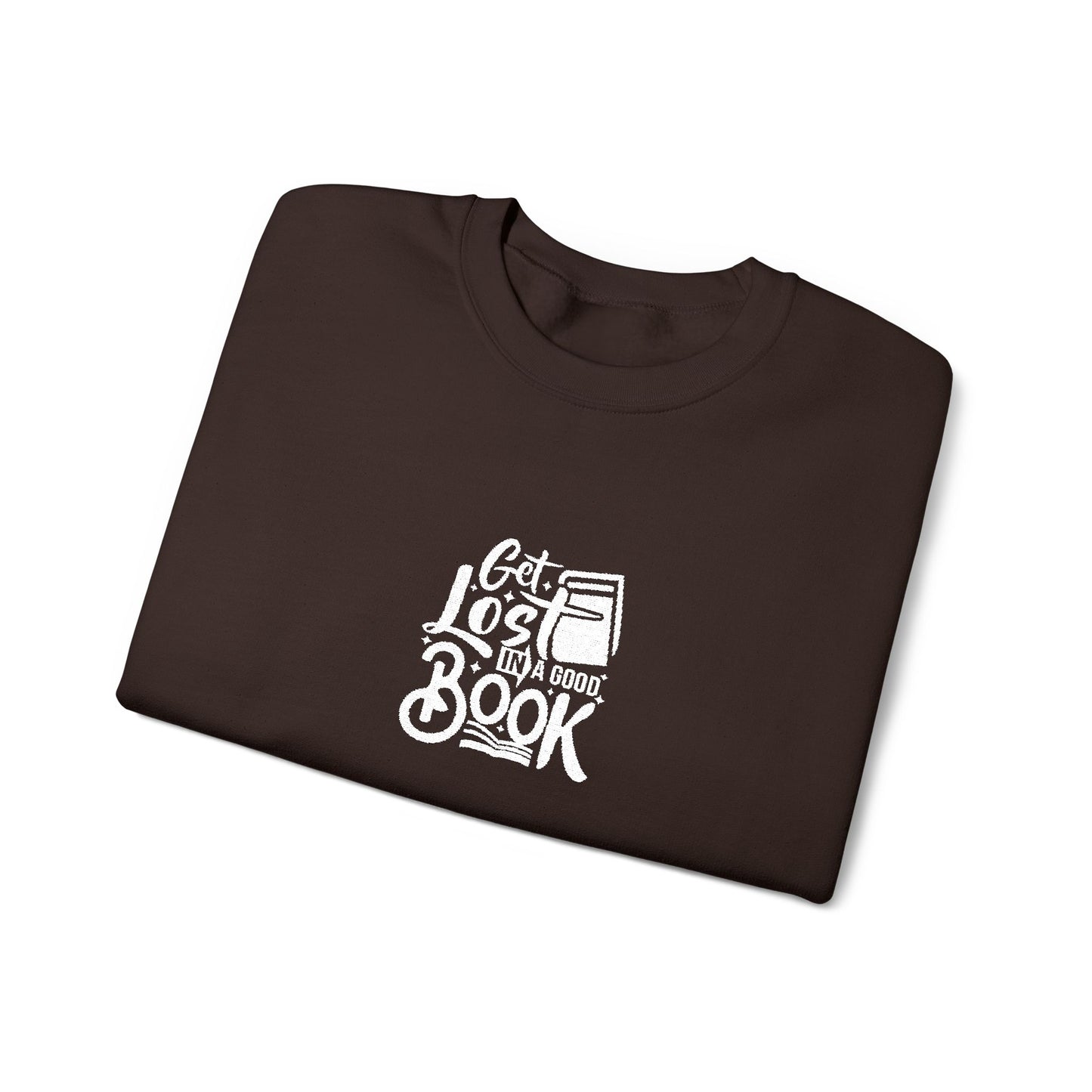 Get Lost In A Book Unisex Heavy Blend™ Crewneck Sweatshirt (Embroidery Decoration)
