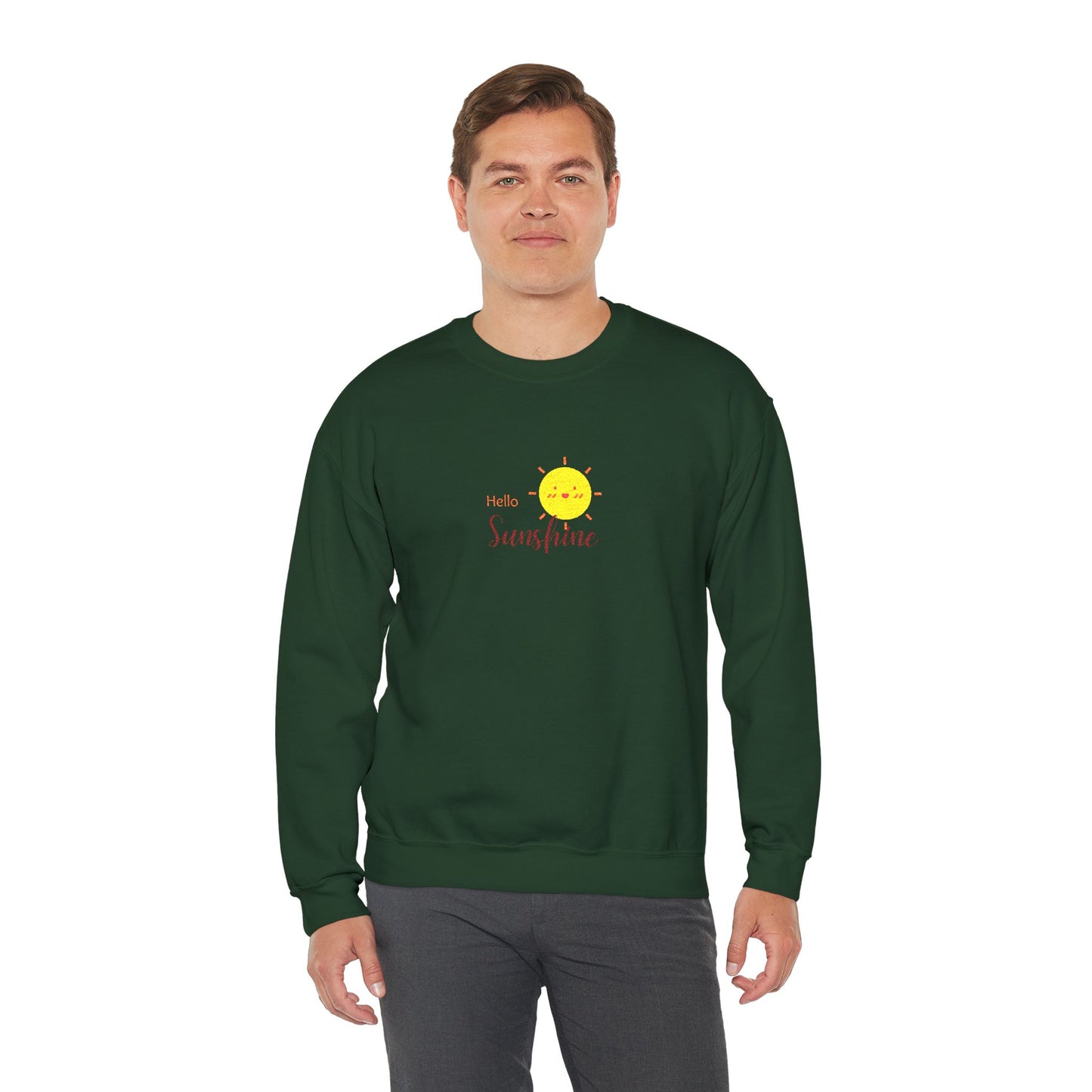 Hello Sunshine Unisex Heavy Blend™ Crewneck Sweatshirt (Embroidery Decoration)