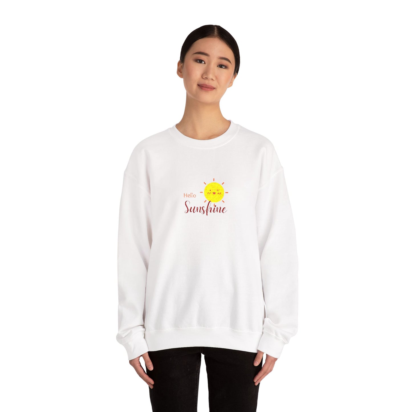 Hello Sunshine Unisex Heavy Blend™ Crewneck Sweatshirt (Embroidery Decoration)