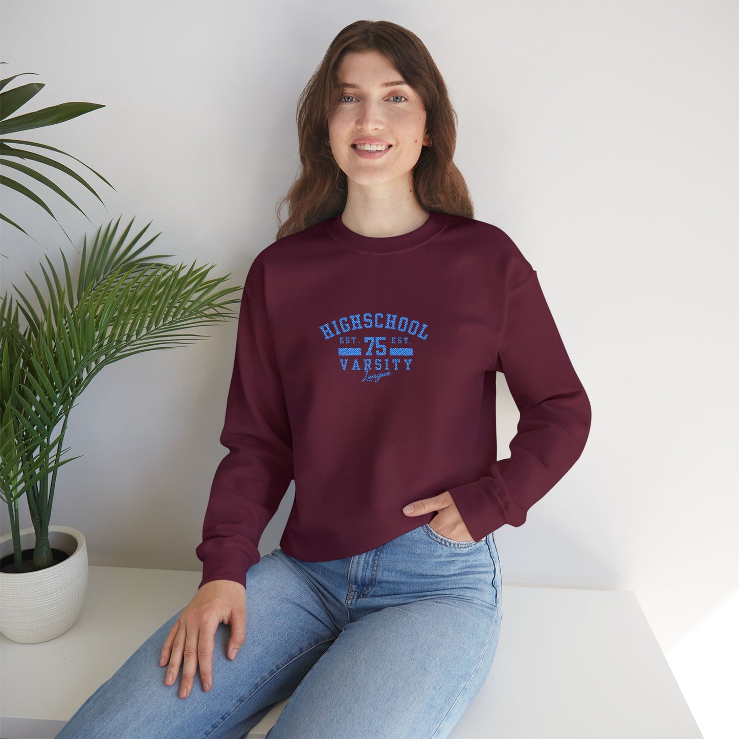 Highschool Unisex Heavy Blend™ Crewneck Sweatshirt (Embroidery Decoration)