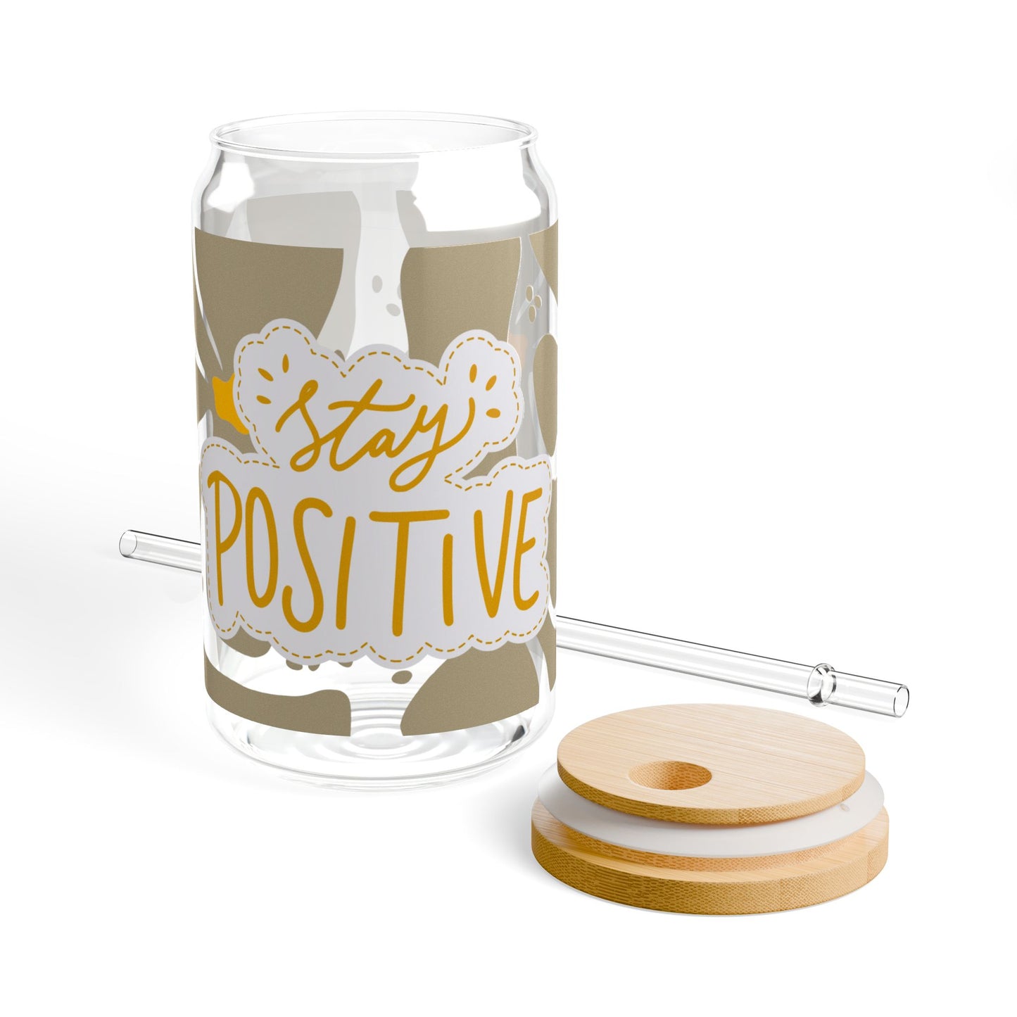 Stay Positive Sipper Glass, 16oz