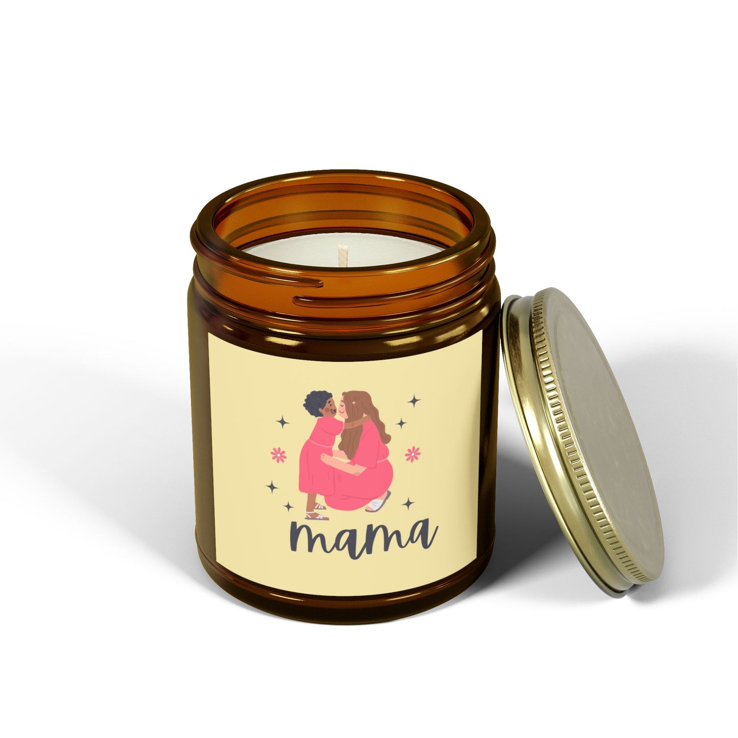 Mama Vanilla Bean Scented Candles, Coconut Apricot Wax (9oz)