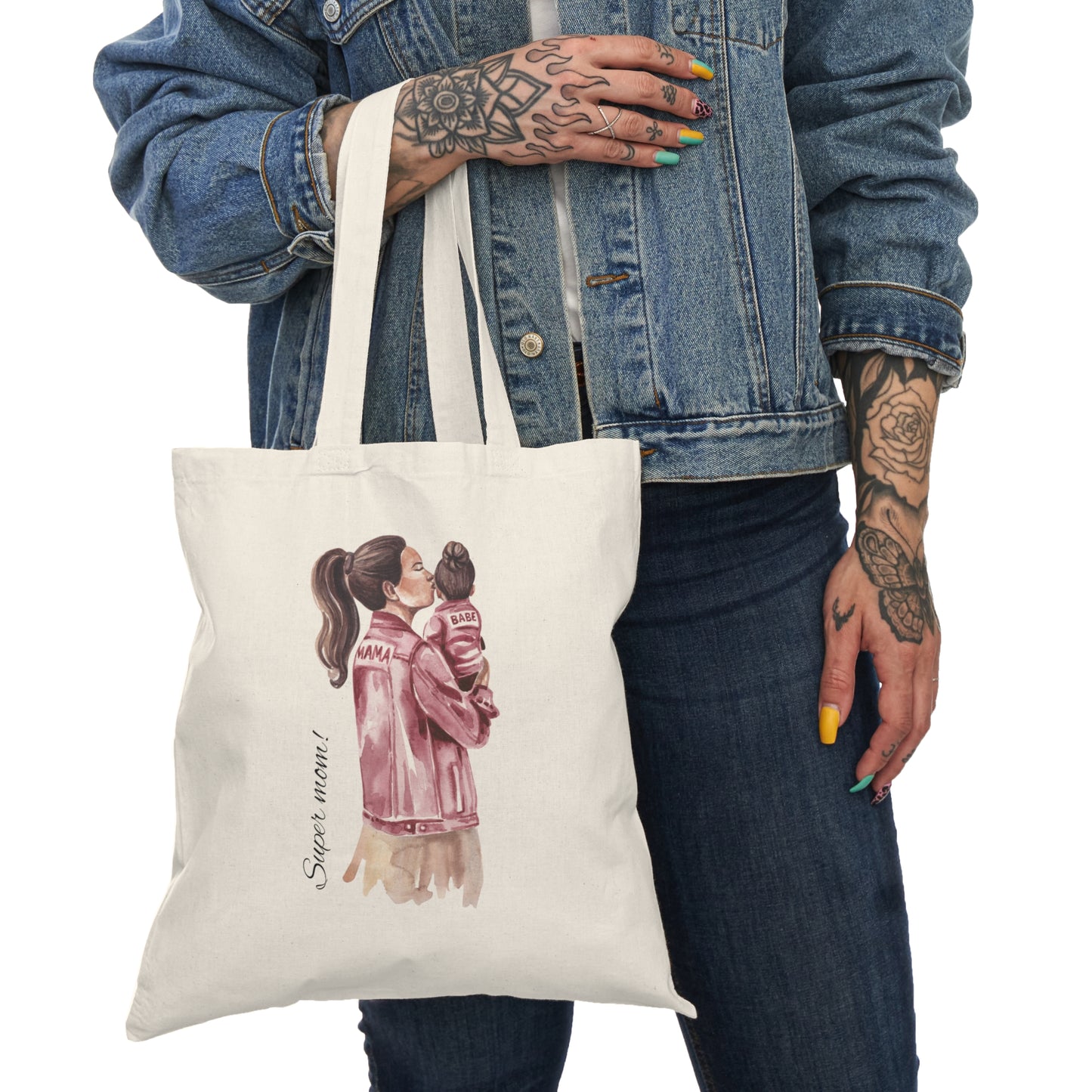 Supper Mom Natural Tote Bag