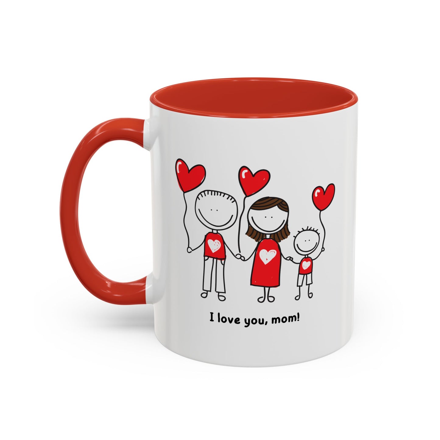 I Love You Mom Accent Coffee Mug (11, 15oz)