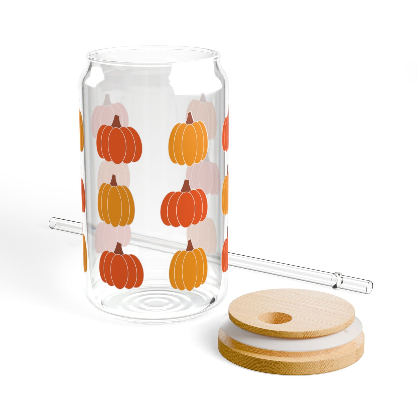 Autumn Pumpkins Sipper Glass, 16oz