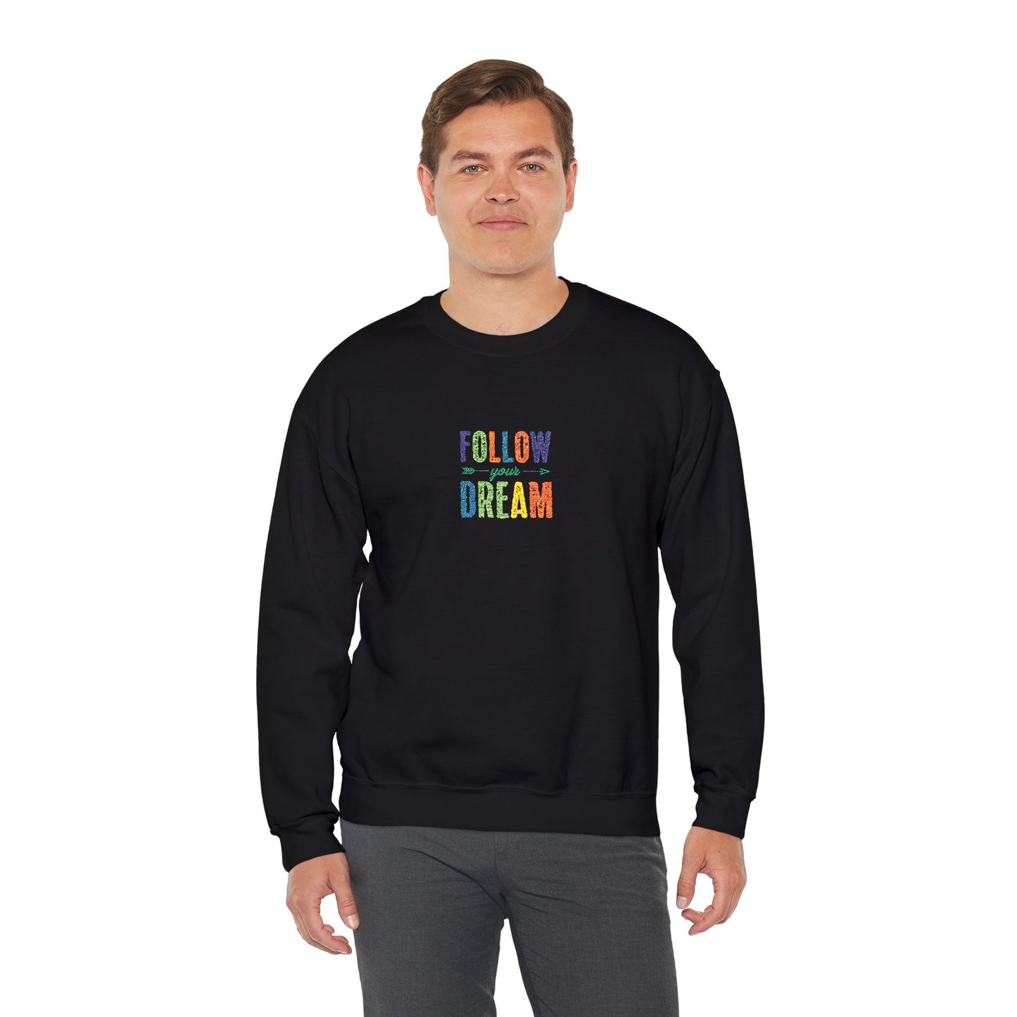 Follow Your Dreams Unisex Heavy Blend™ Crewneck Sweatshirt (Embroidery Decoration)