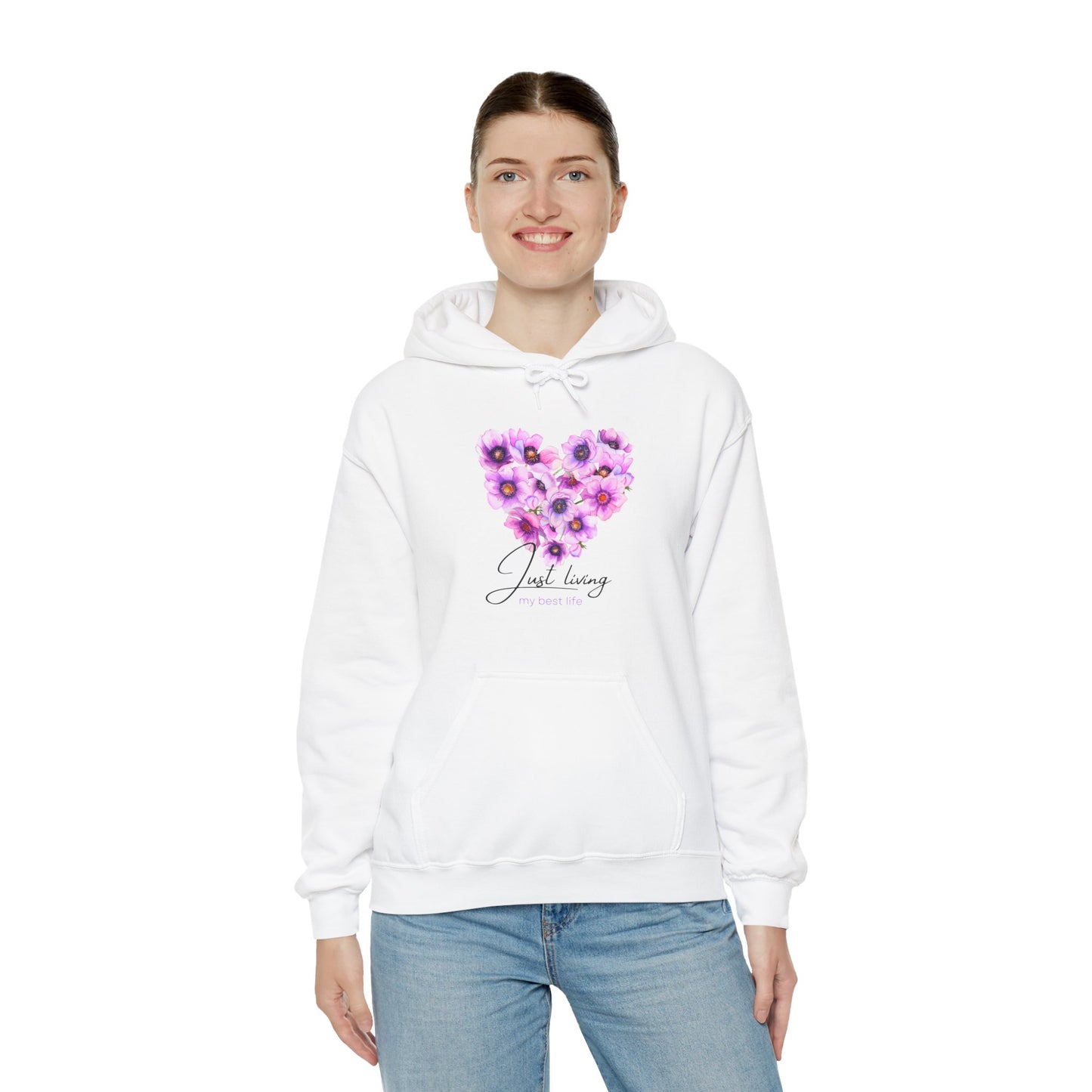 Just Living My Best Life Heavy Women's Blend™ Hooded Sweatshirt