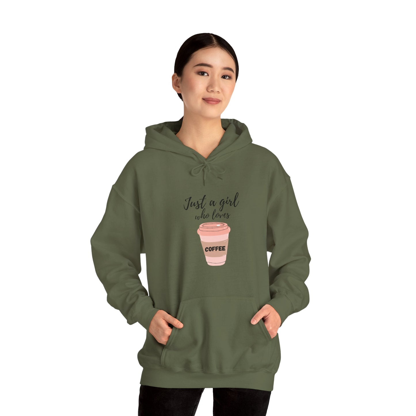 Just A Girl Who Loves Coffee Women's Heavy Blend™ Hooded Sweatshirt