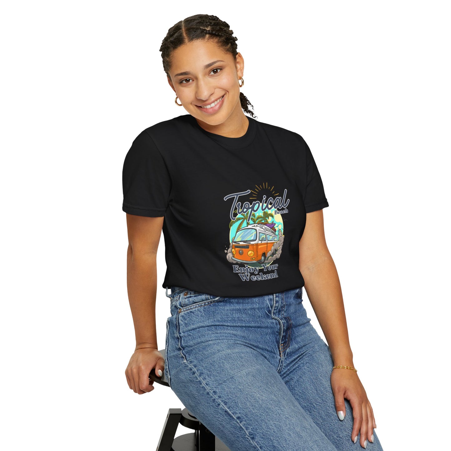 Tropical Beach Unisex Garment-Dyed T-shirt