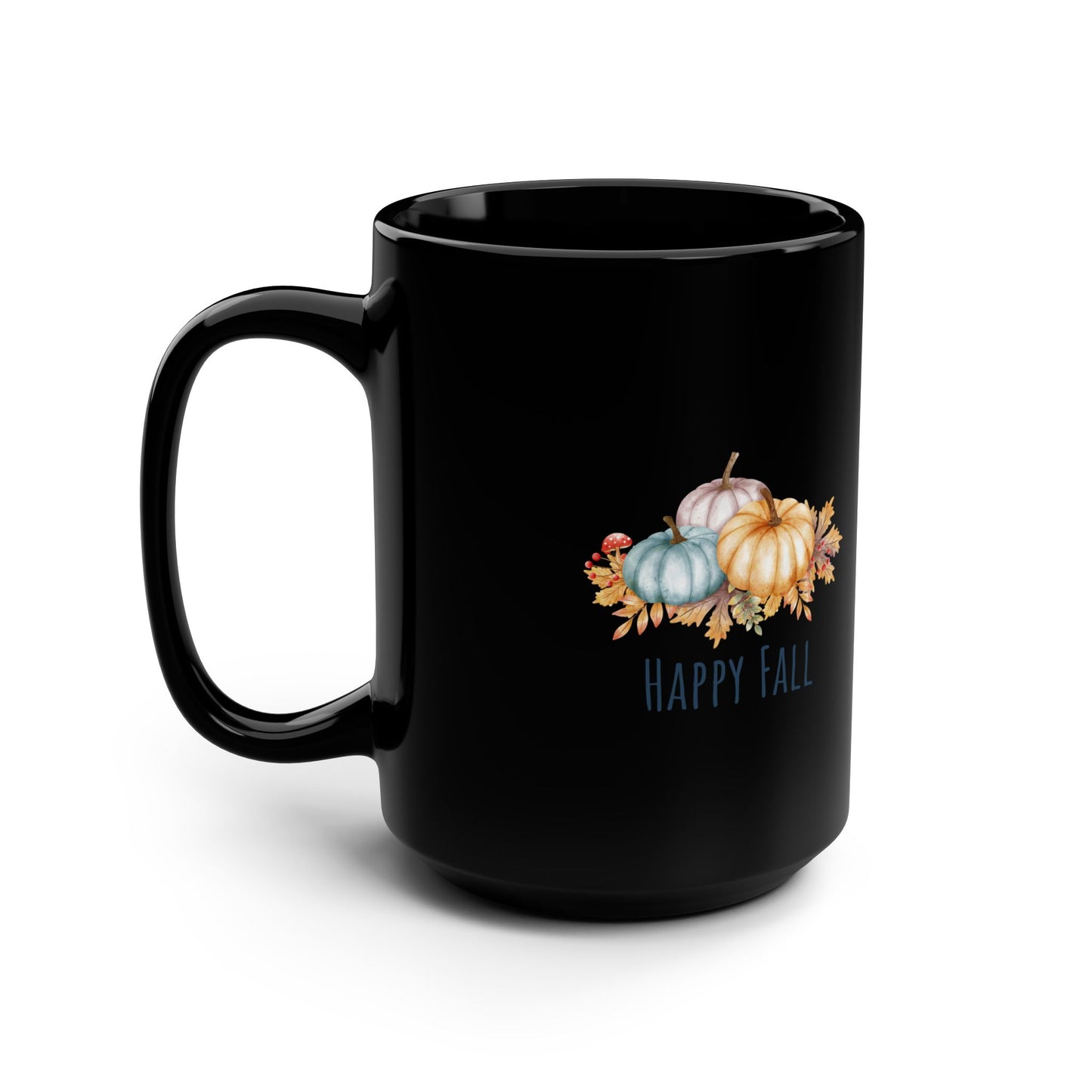 Happy Fall Black Mug, 15oz