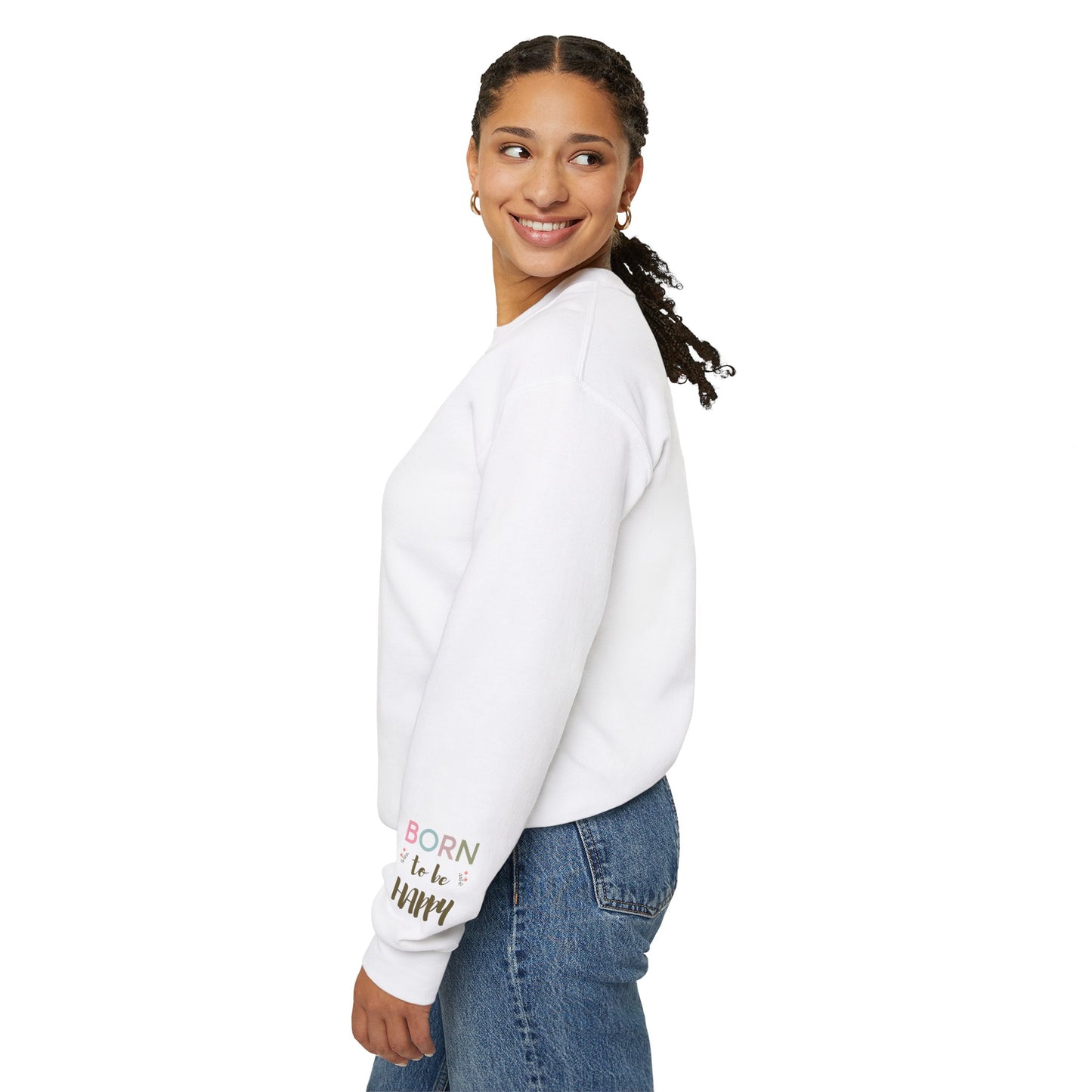 Born To Be Happy Women's Heavy Blend™ Crewneck Sweatshirt