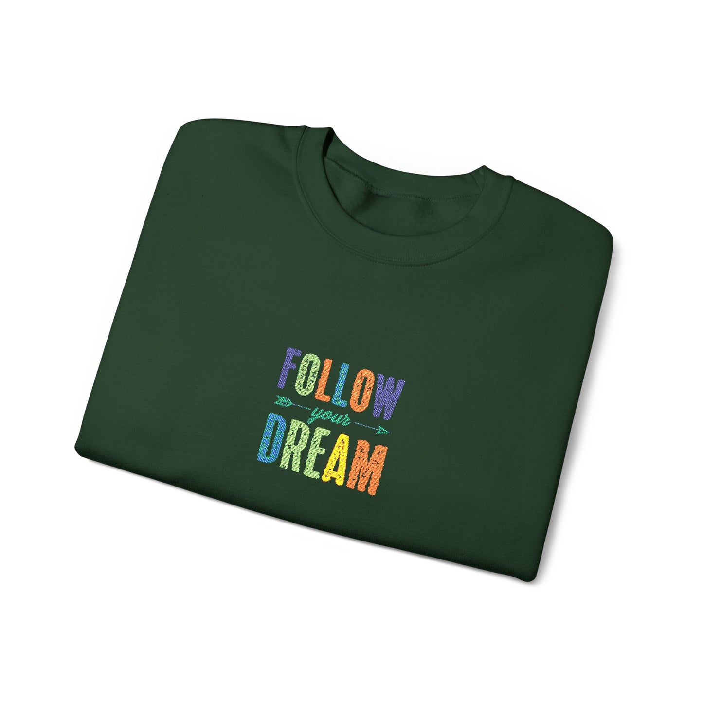 Follow Your Dreams Unisex Heavy Blend™ Crewneck Sweatshirt (Embroidery Decoration)