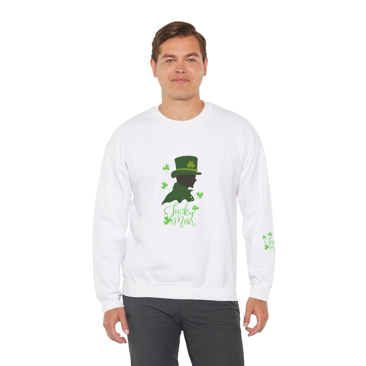 Lucky Man Men's Heavy Blend™ Crewneck Sweatshirt