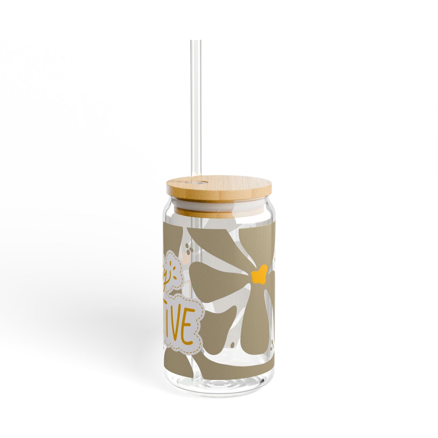 Stay Positive Sipper Glass, 16oz