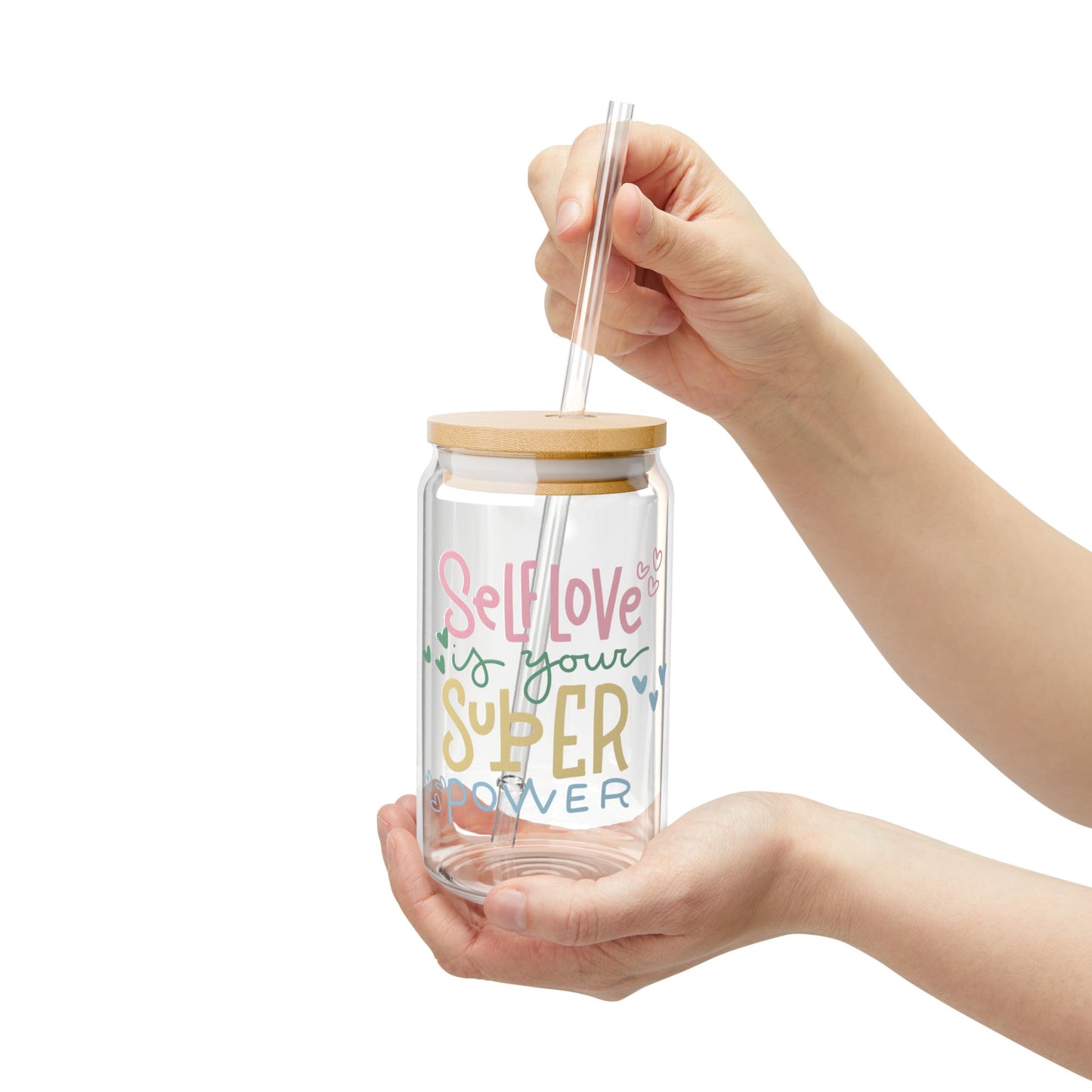 Self Love Is Your Super Power Sipper Glass, 16oz