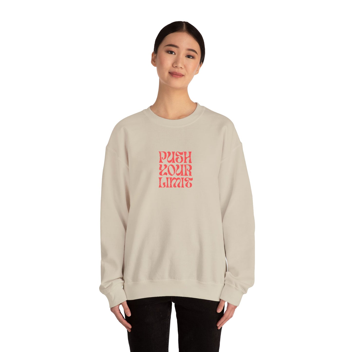 Push Your Limits Unisex Heavy Blend™ Crewneck Sweatshirt (Embroidery Decoration)