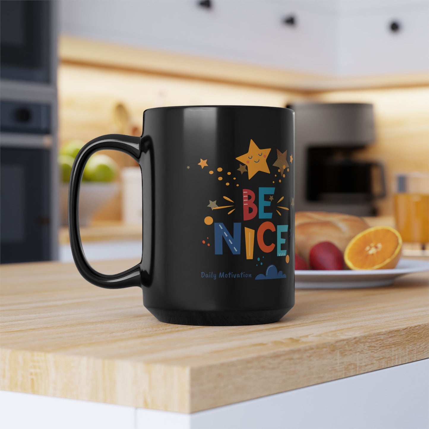 Be Nice Black Mug, 15oz