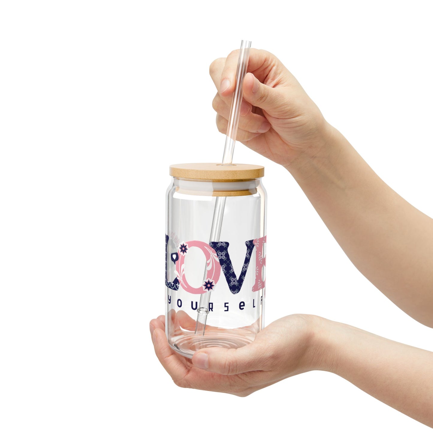 Love Yourself Sipper Glass, 16oz