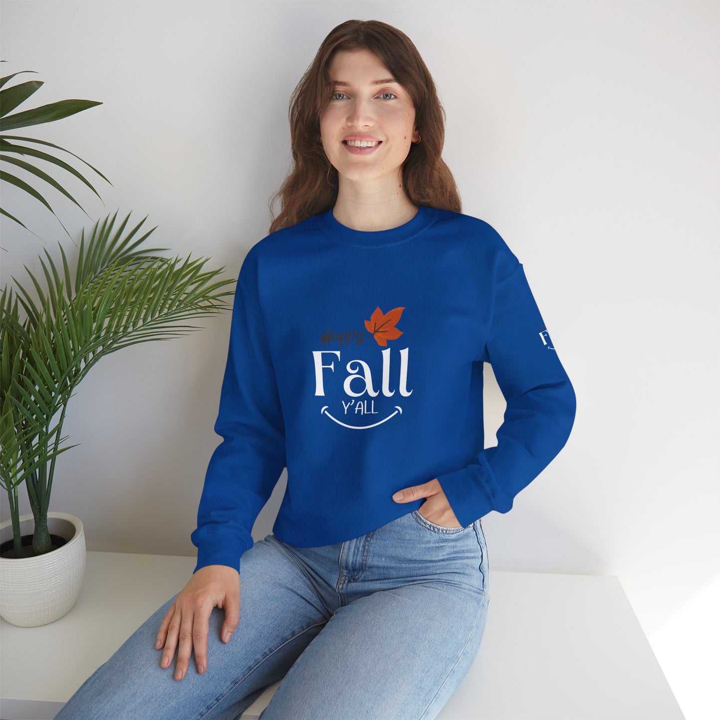 Happy Fall Y'all Unisex Heavy Blend™ Crewneck Sweatshirt