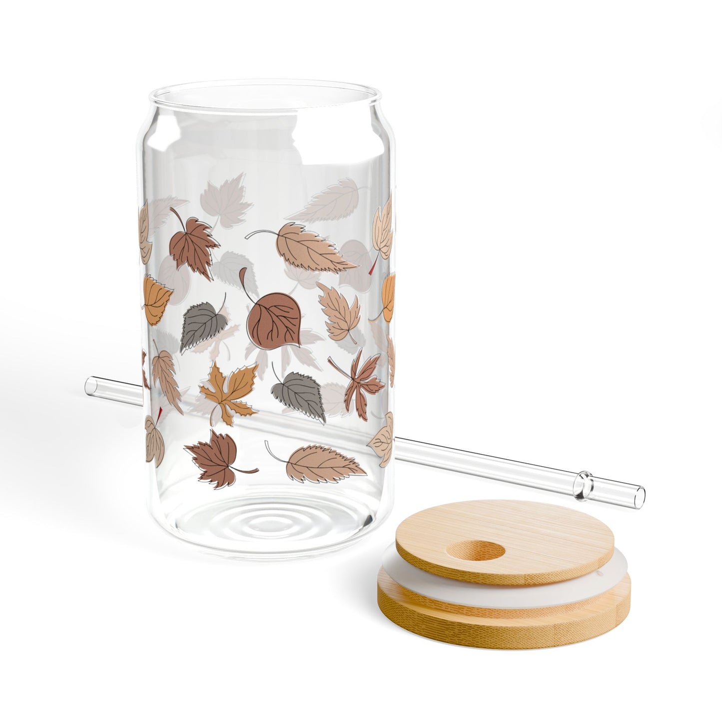 Fall Leaves Sipper Glass, 16oz