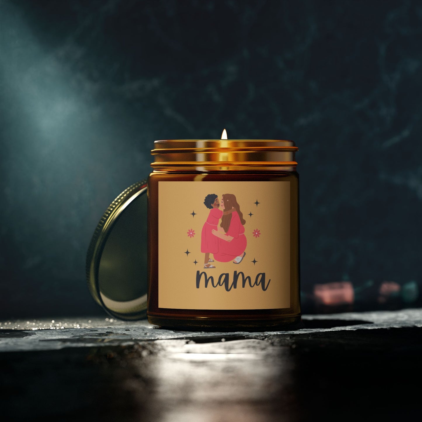 Mama Beachwood Scented Candles, Coconut Apricot Wax (9oz)