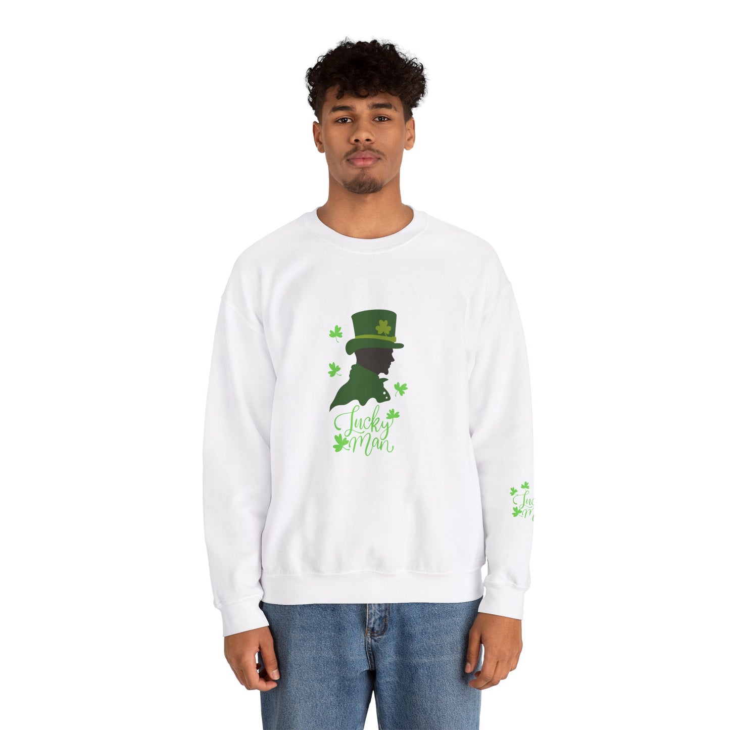 Lucky Man Men's Heavy Blend™ Crewneck Sweatshirt
