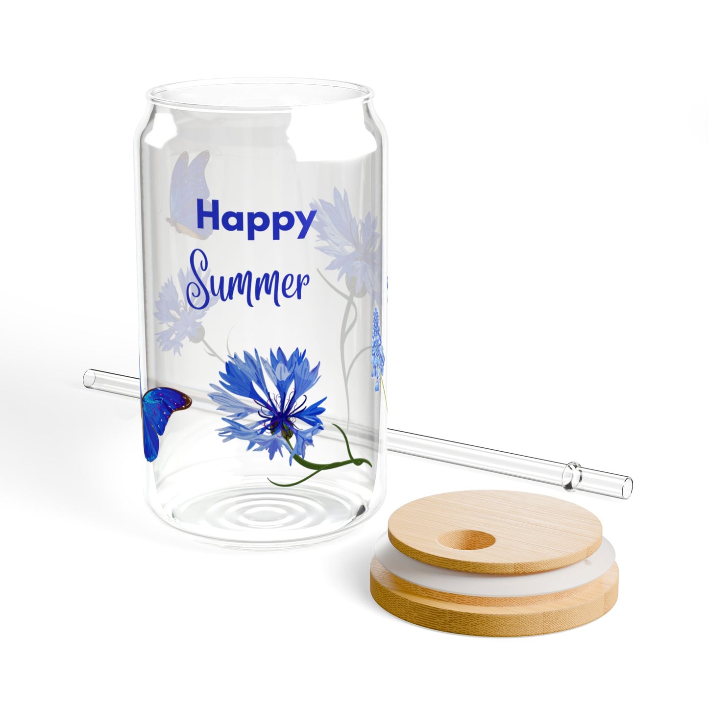 Happy Summer Sipper Glass, 16oz