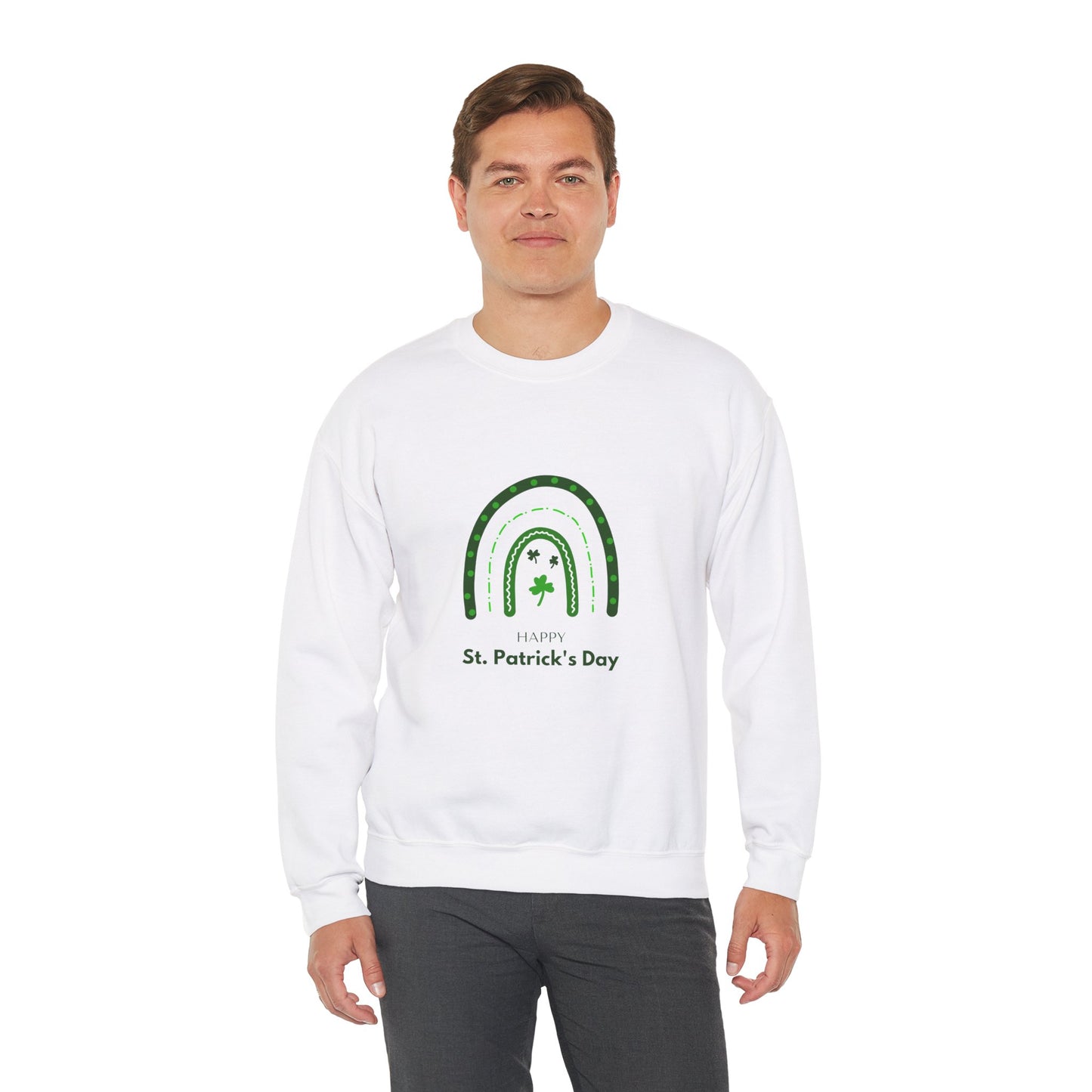Rainbow Happy St. Patrick's Day Unisex Heavy Blend™ Crewneck Sweatshirt