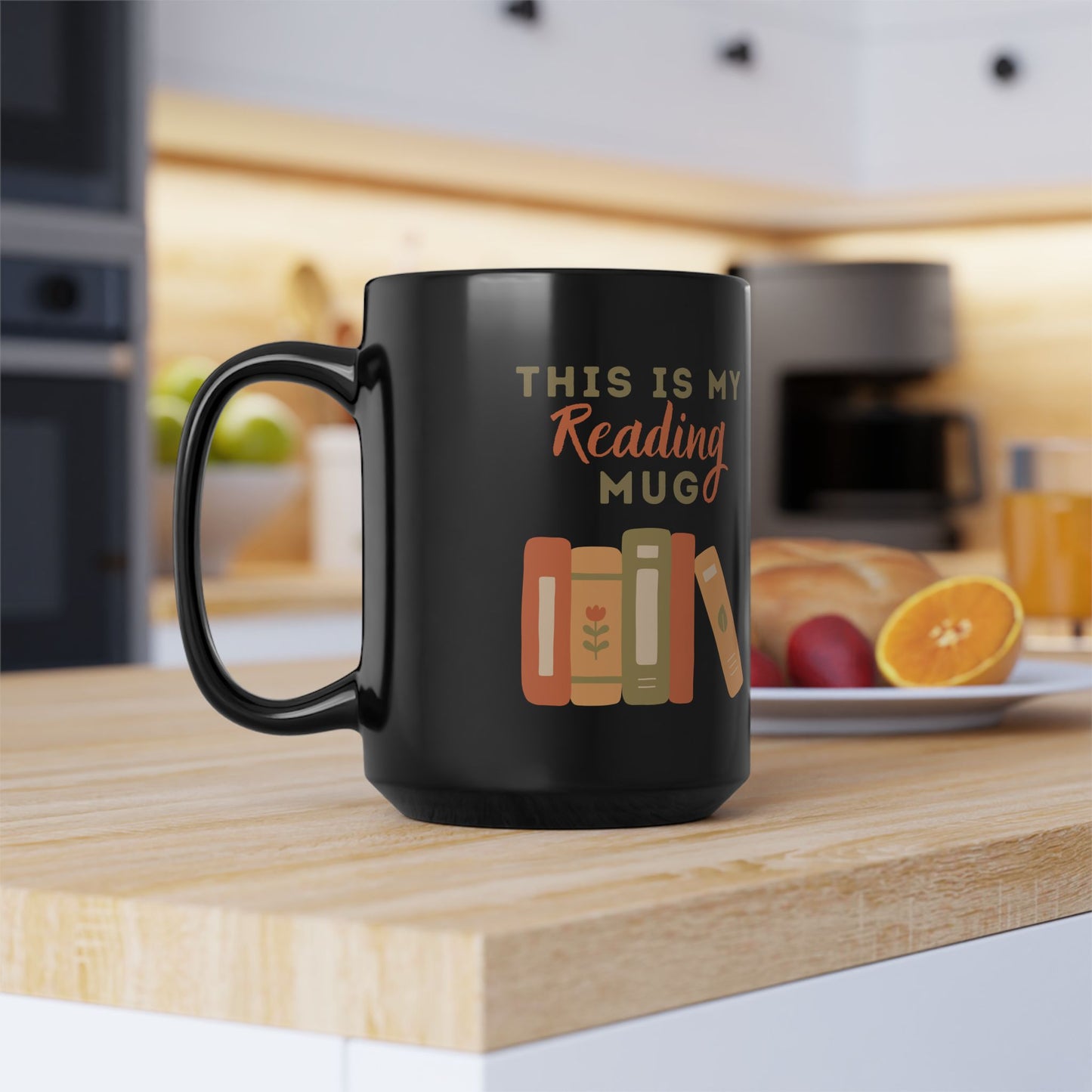 This Is My Reading Mug Black Mug, 15oz