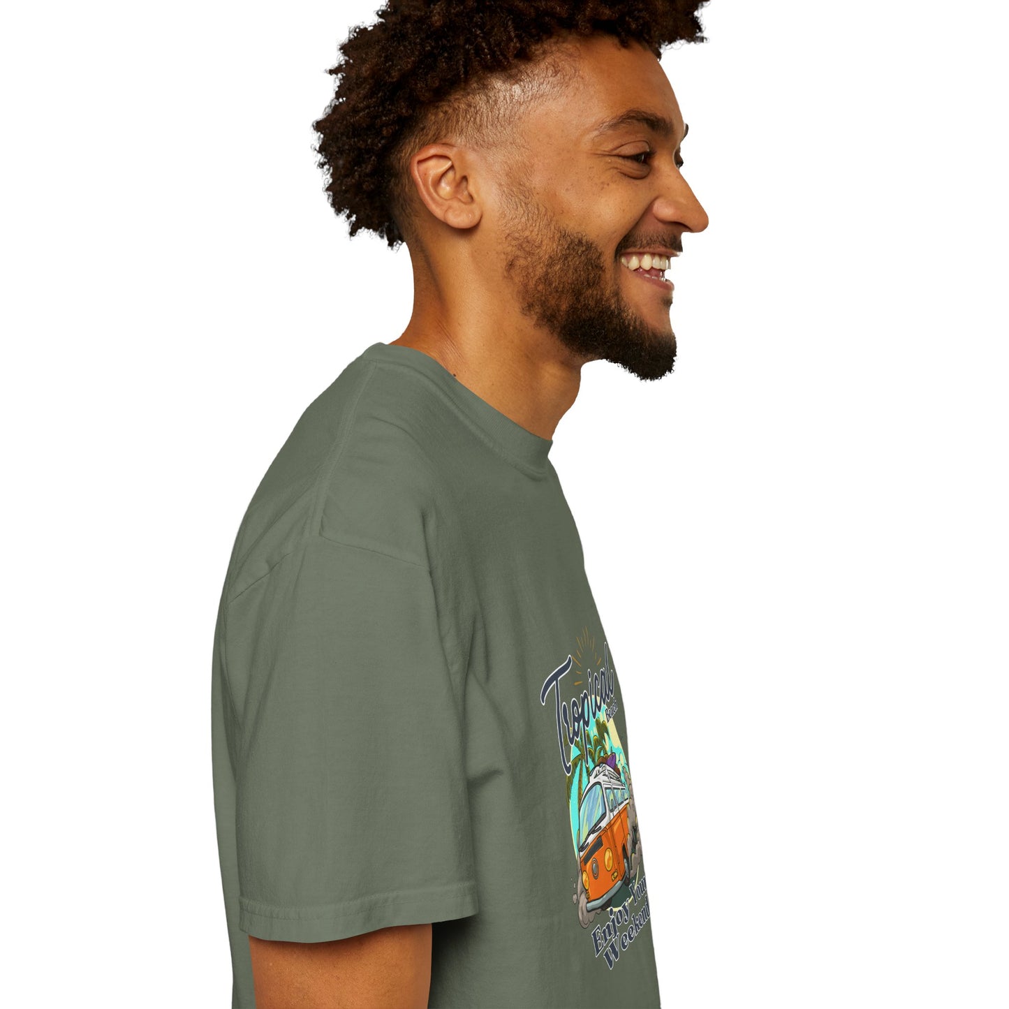 Tropical Beach Unisex Garment-Dyed T-shirt