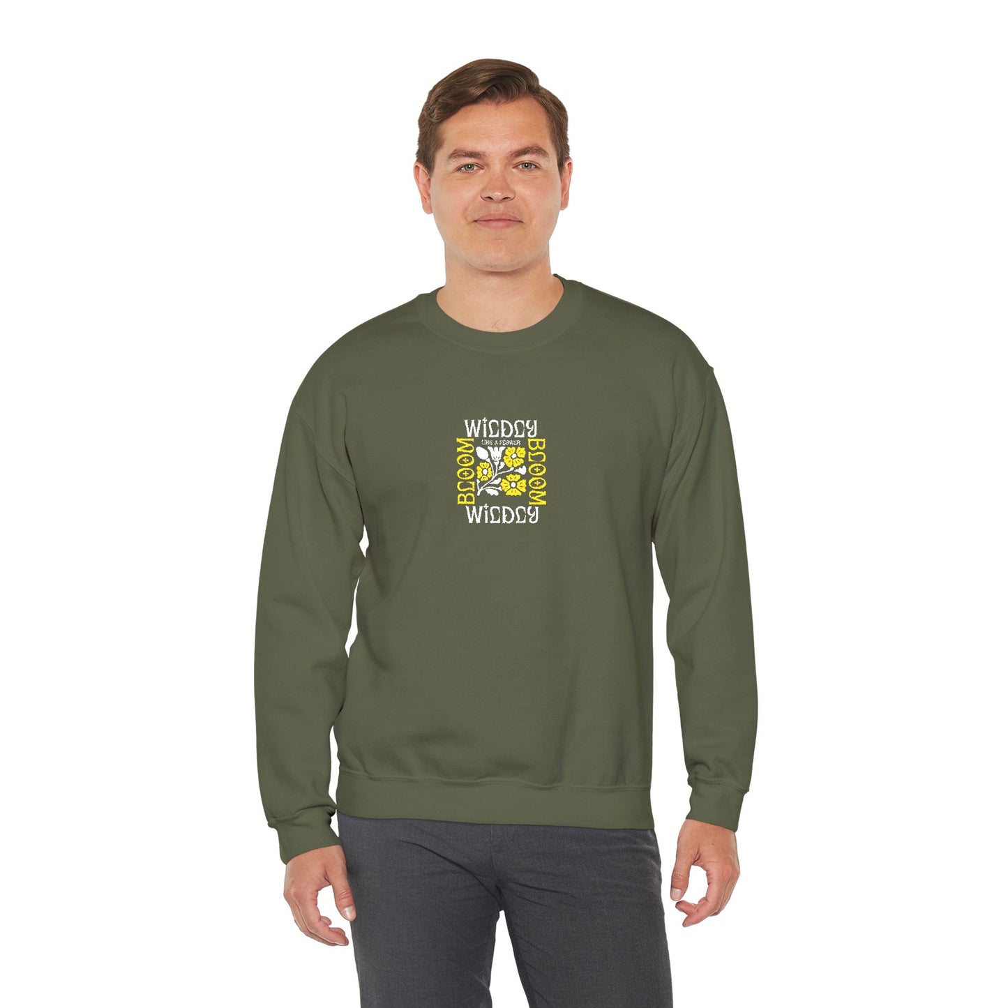 Bloom Wildly Unisex Heavy Blend™ Crewneck Sweatshirt (Embroidery Decoration)
