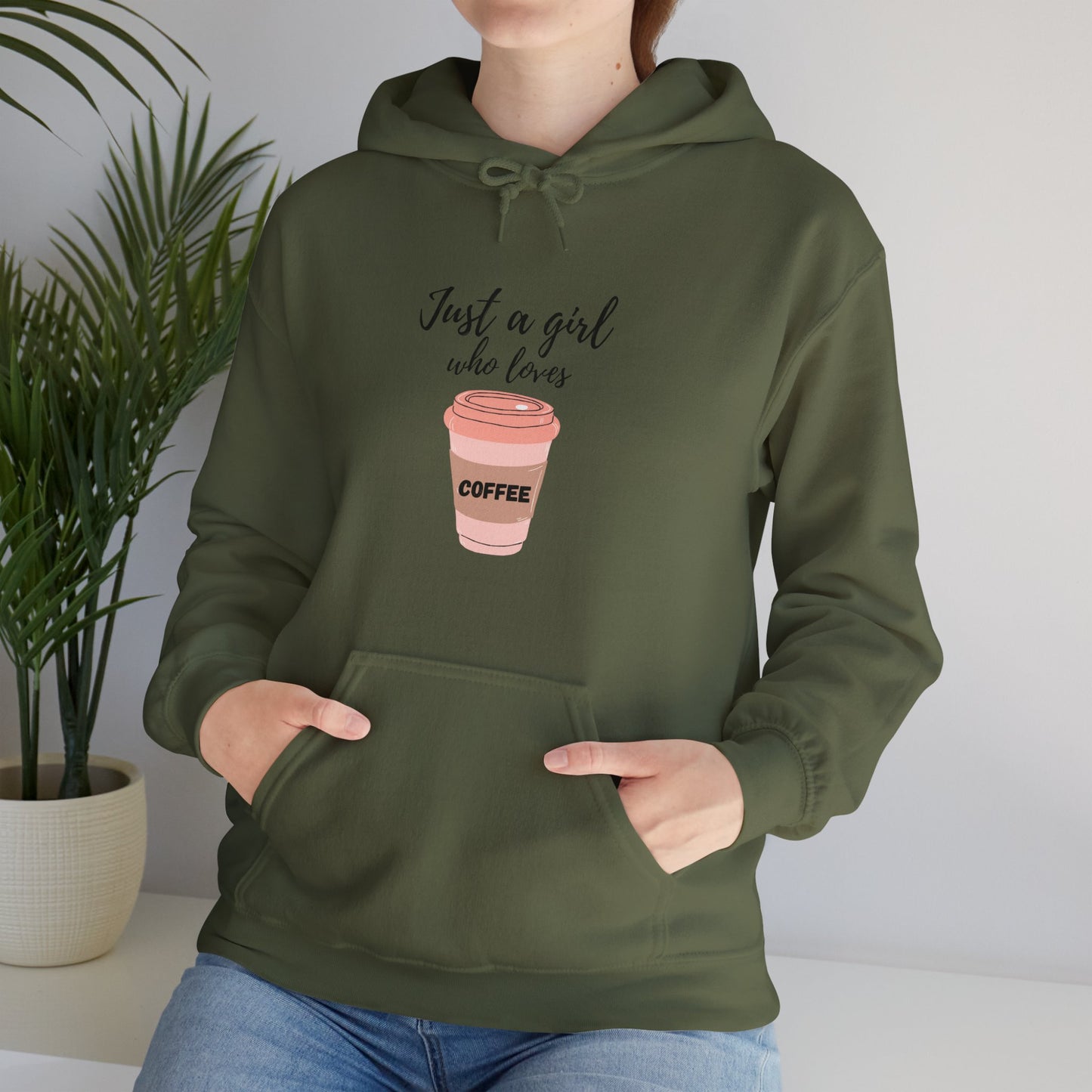 Just A Girl Who Loves Coffee Women's Heavy Blend™ Hooded Sweatshirt