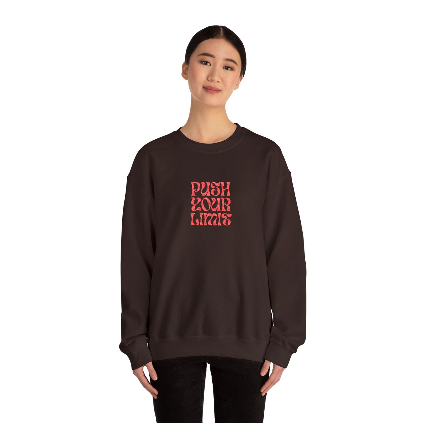 Push Your Limits Unisex Heavy Blend™ Crewneck Sweatshirt (Embroidery Decoration)