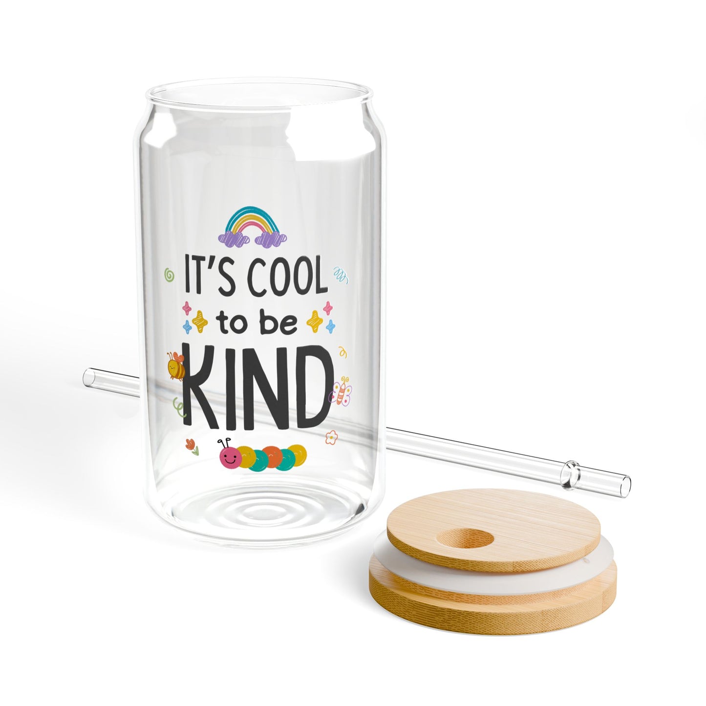 It's Cool To Be Kind Sipper Glass, 16oz