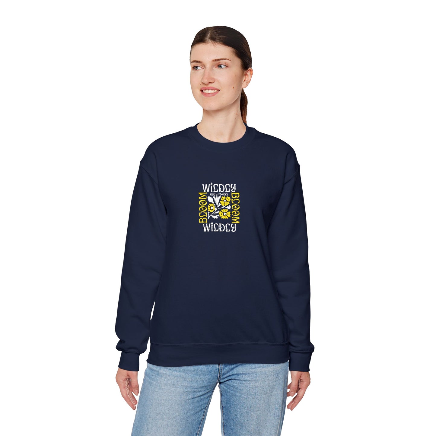 Bloom Wildly Unisex Heavy Blend™ Crewneck Sweatshirt (Embroidery Decoration)