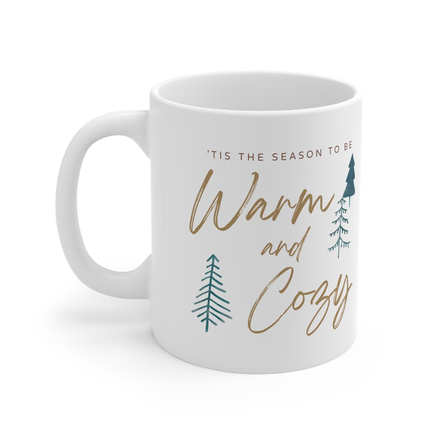 Golden Handcrafted Holiday Ceramic Coffee Mug 11oz