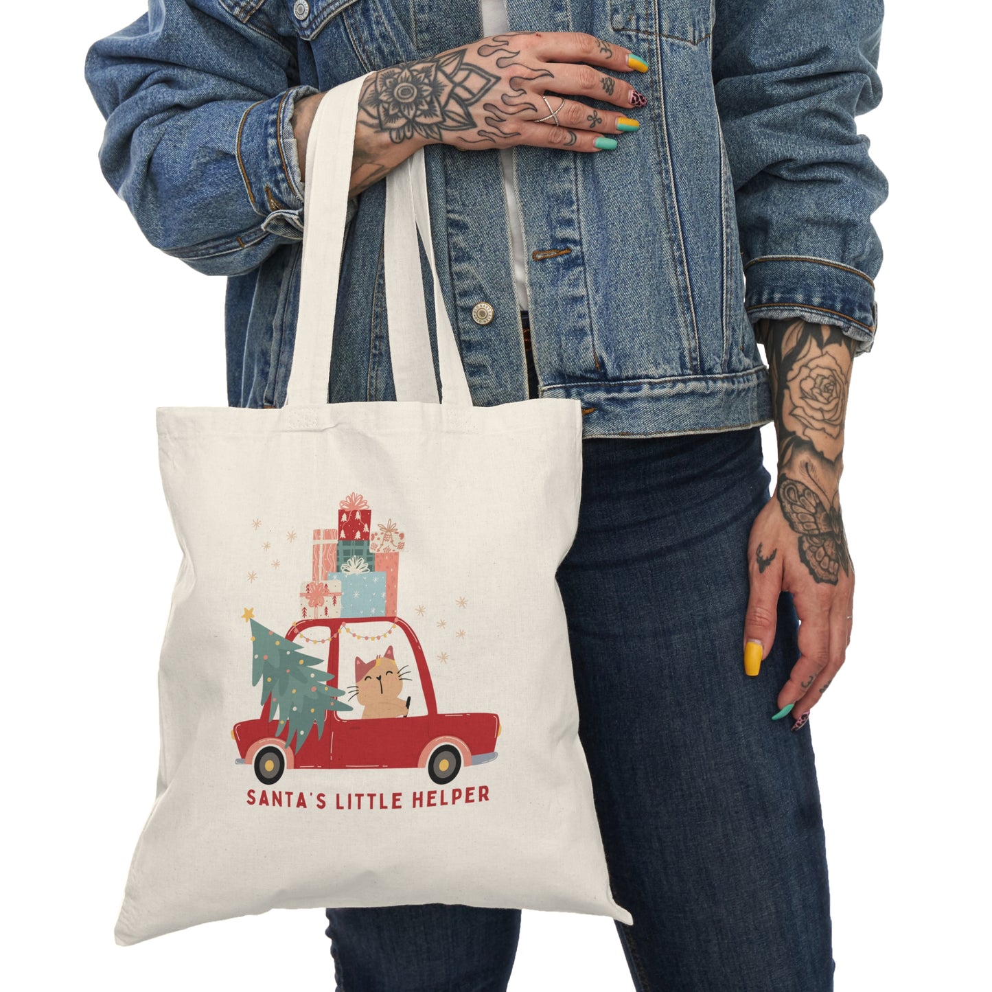 Santa's Little Helper Natural Tote Bag