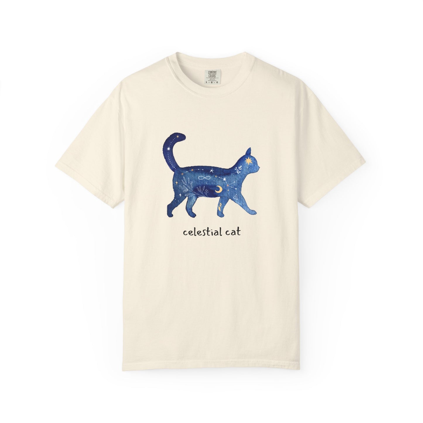 Celestial Cat Unisex Garment-Dyed T-shirt